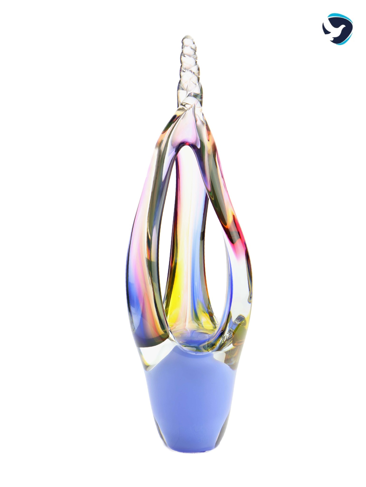 Moderne Glazen Urn Blauwe Vlam