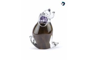 Glazen Dierenurn Bruine Zittende Hond