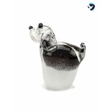 Glazen Dierenurn Zwart Wit Staande Hond