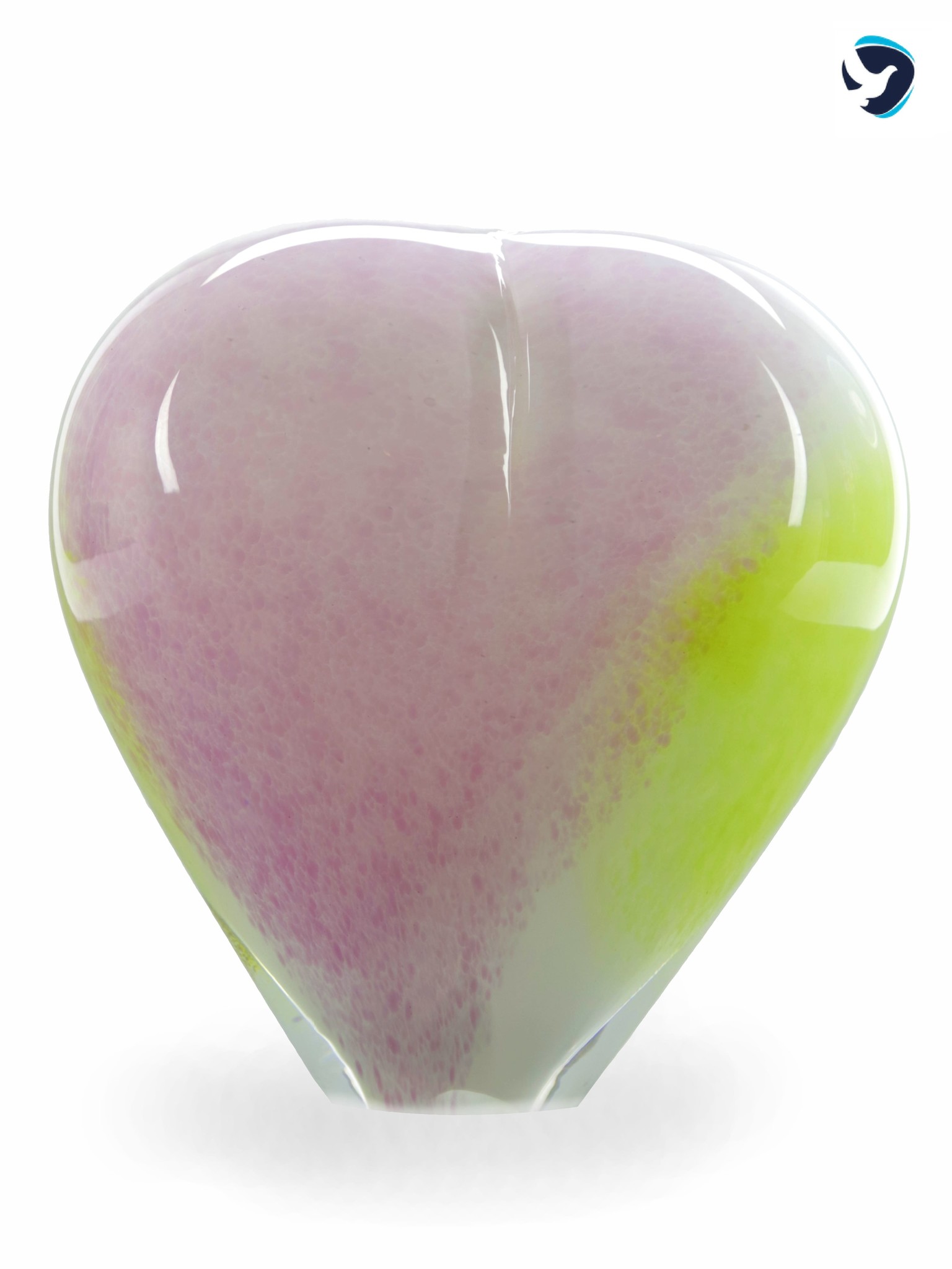 Grote Glazen Urn Hart Pastel