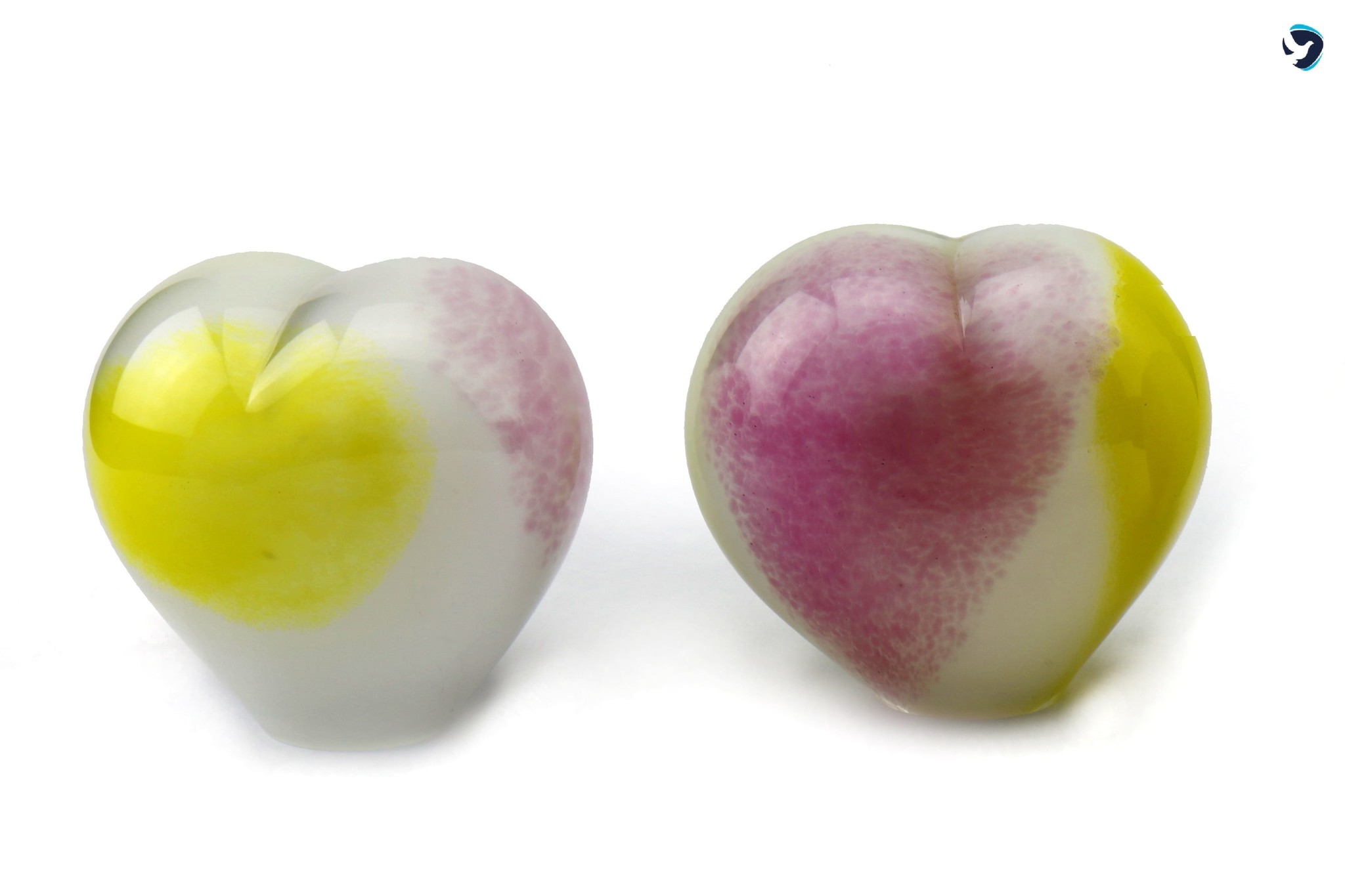 Grote Glazen Urn Hart Pastel