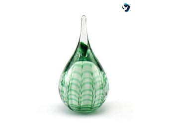 Glazen Urn Rimpeling Groen