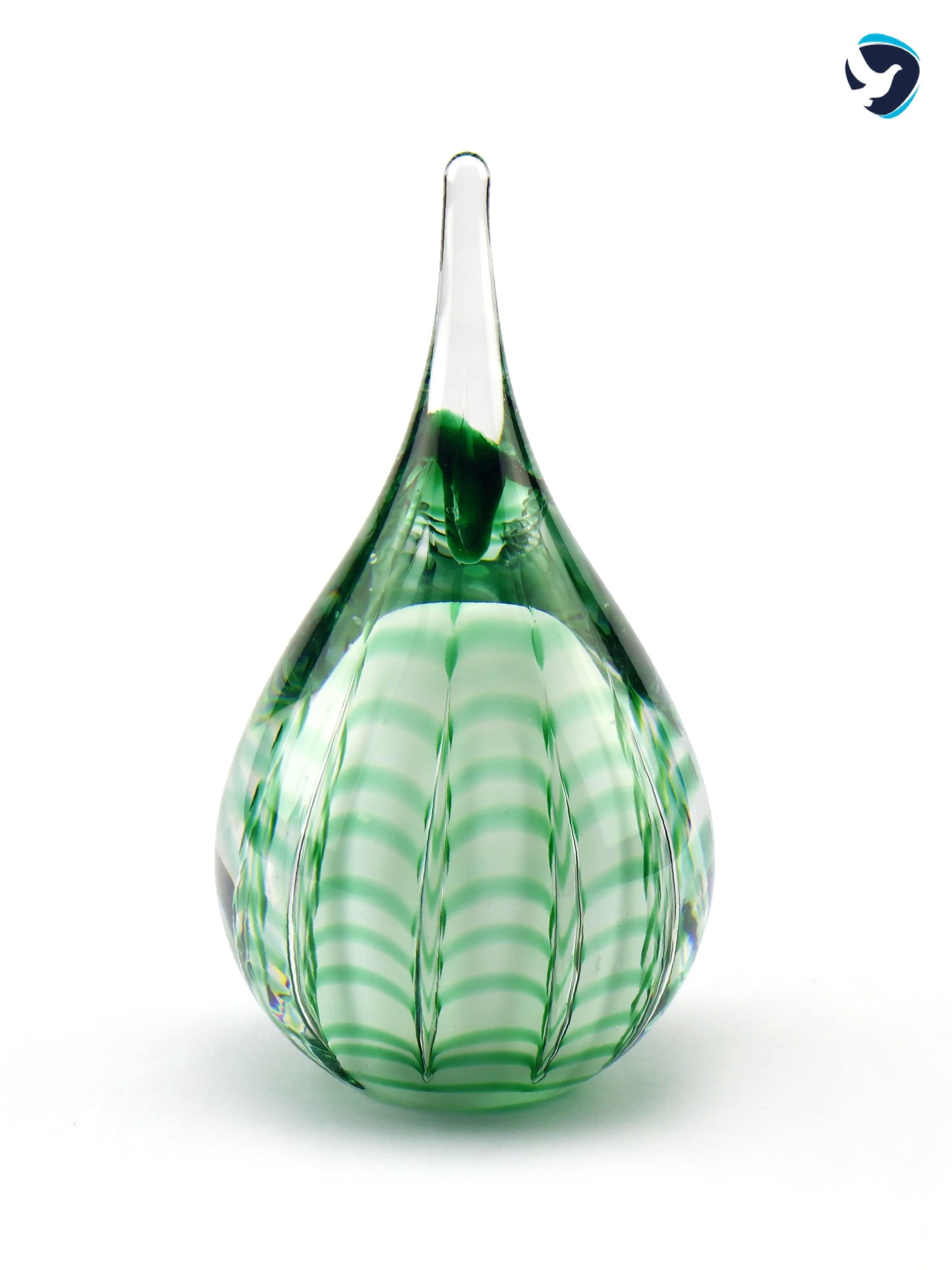 Glazen Urn Rimpeling Groen