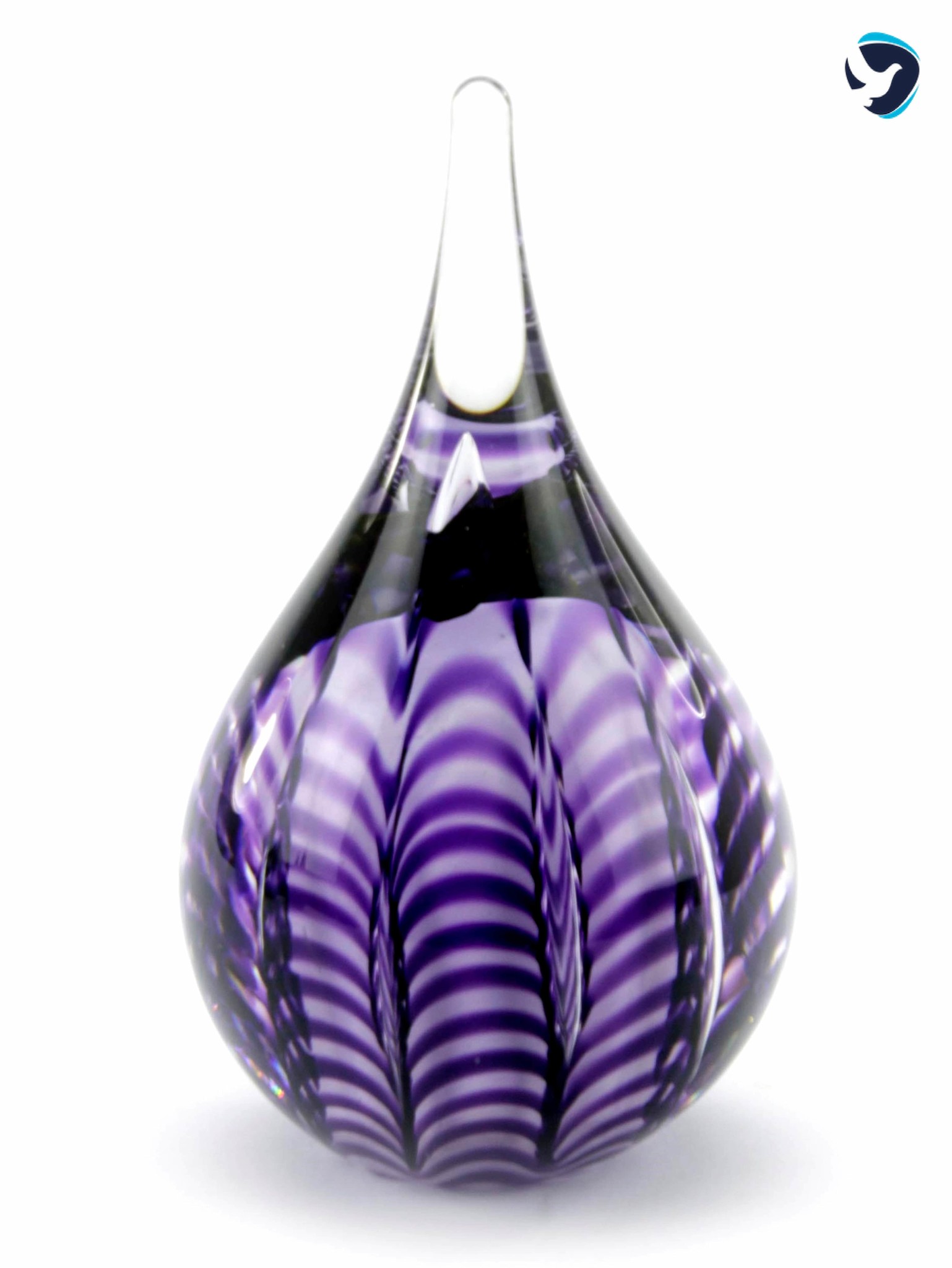 Glazen Urn Rimpeling Paars