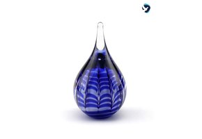 Glazen Urn Rimpeling Blauw