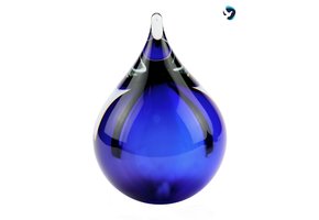 Glazen Urn Bubbel Blauw
