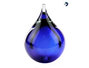 Glazen Urn Bubbel Blauw