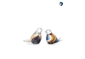 Glazen Dieren Urn Vogel Zwart Wit