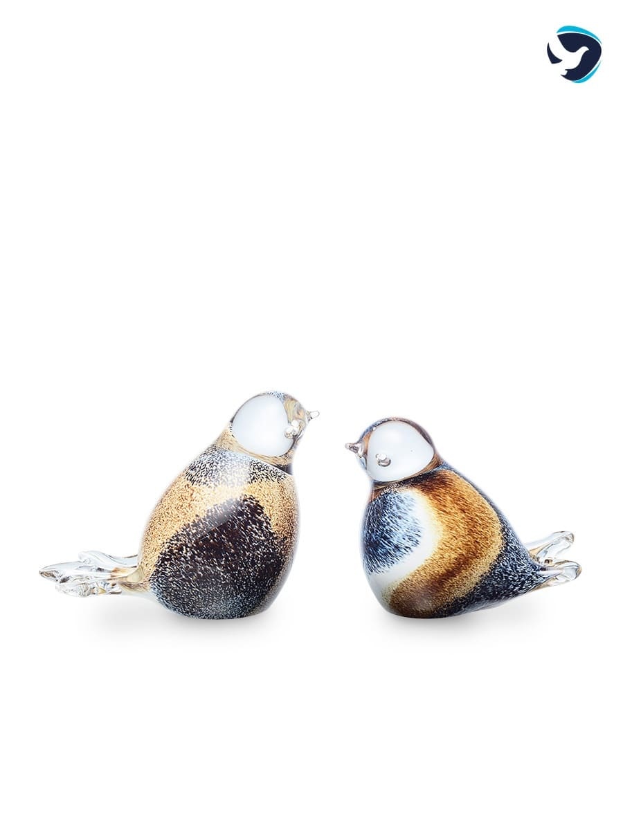 Glazen Dieren Urn Vogel Zwart Wit