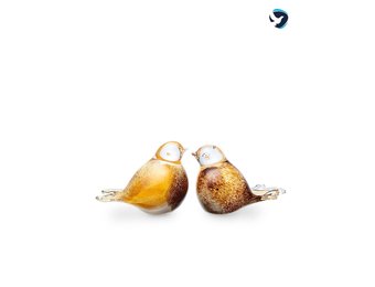 Glazen Dieren Urn Vogel Geel Bruin