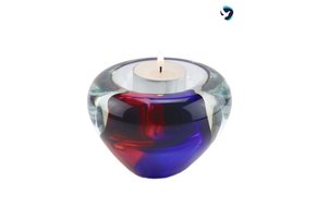 Glazen Urn Theelicht Roze Blauw