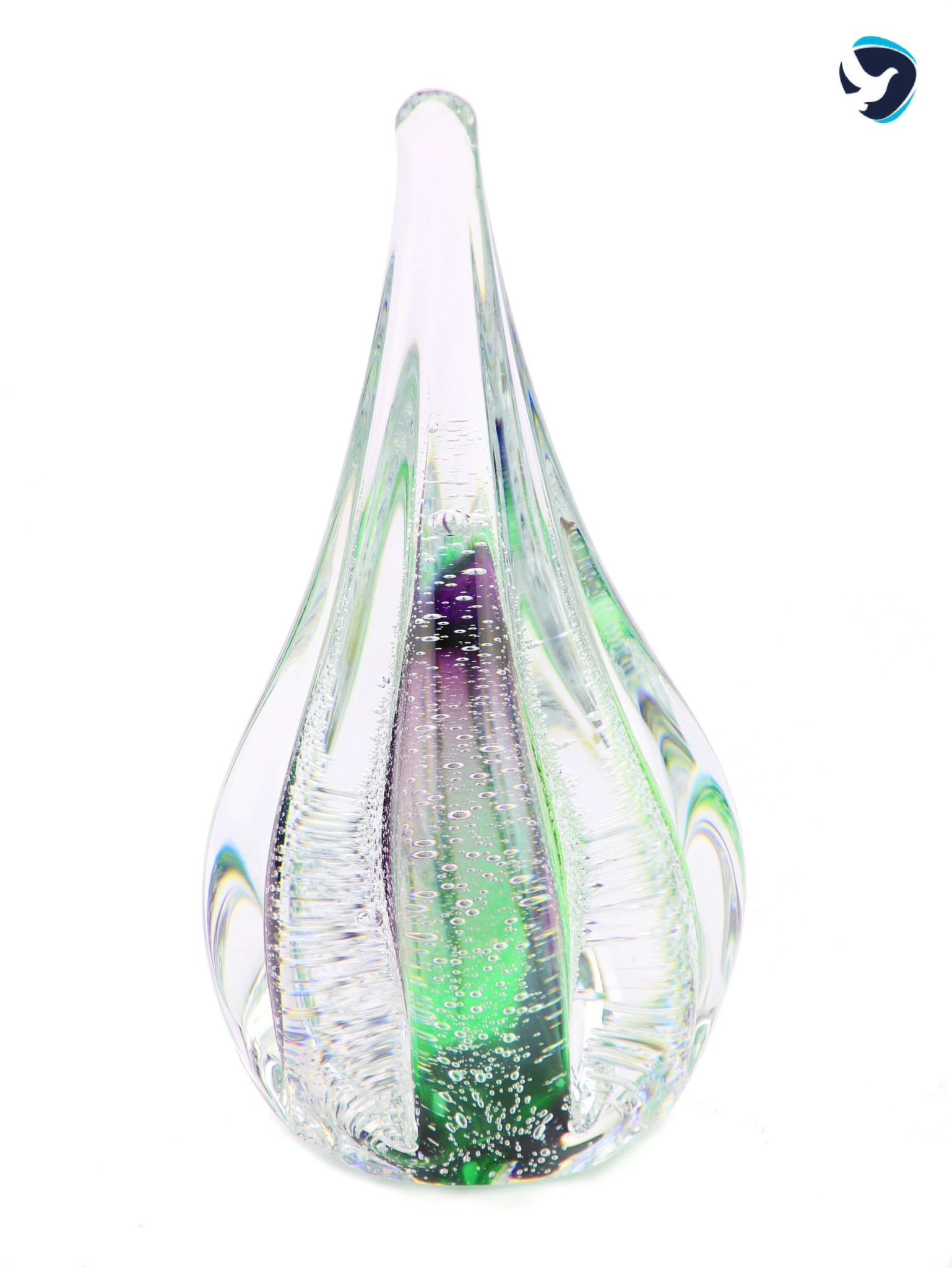 Glazen Urn Vonk Groen Paars