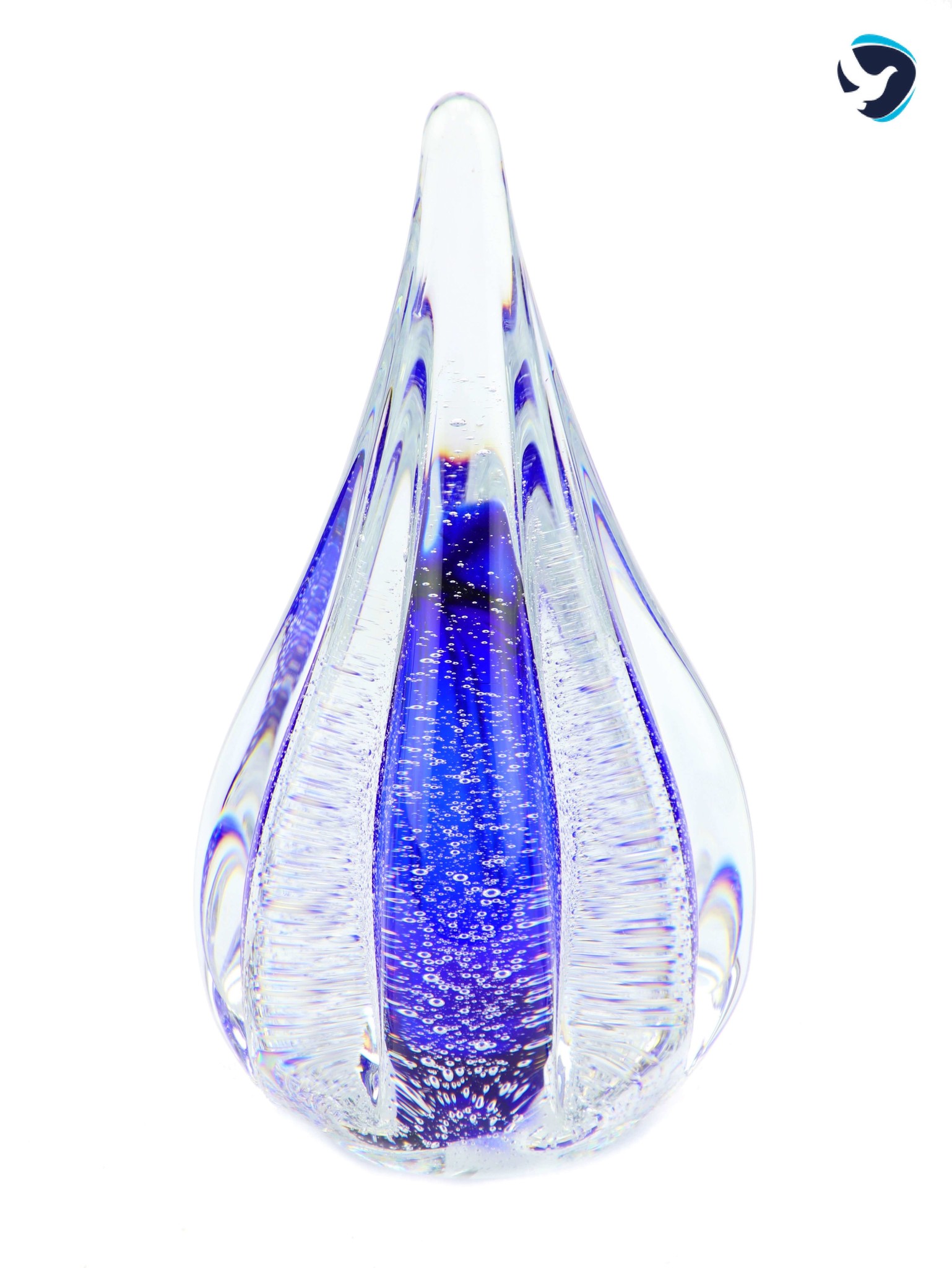 Glazen Urn Vonk Blauw