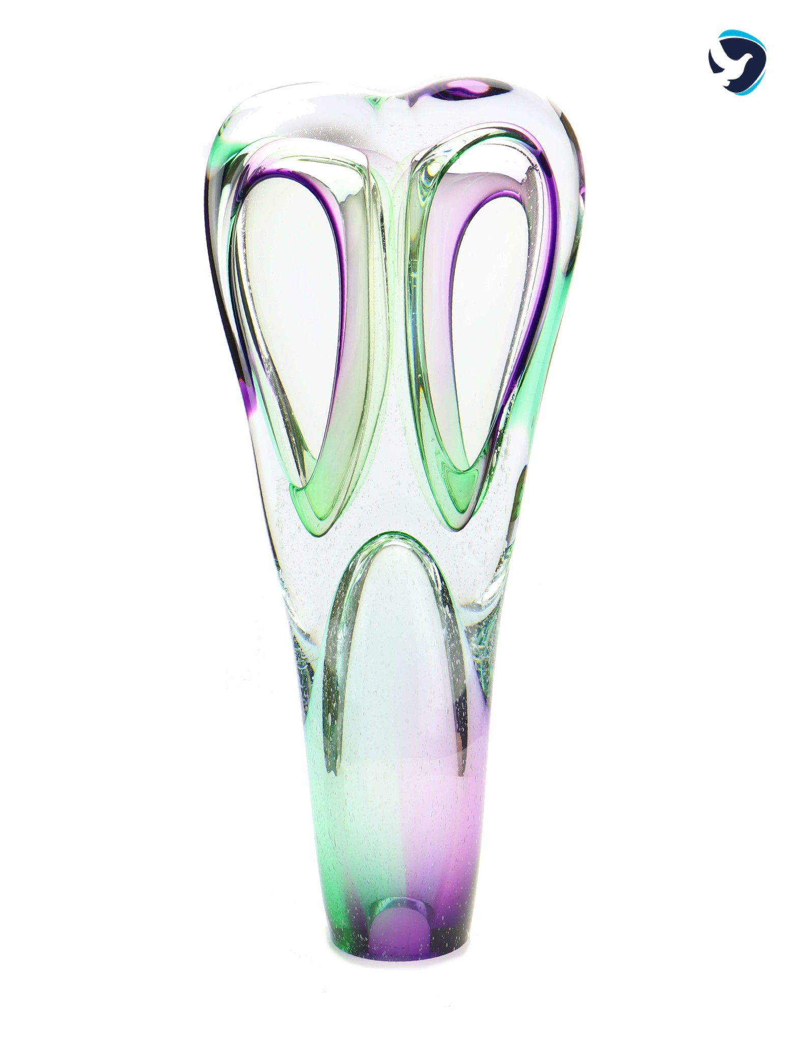 Glazen Urn Hartslag Groen Paars