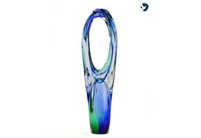 Glazen Urn Omhelsing Blauw Groen