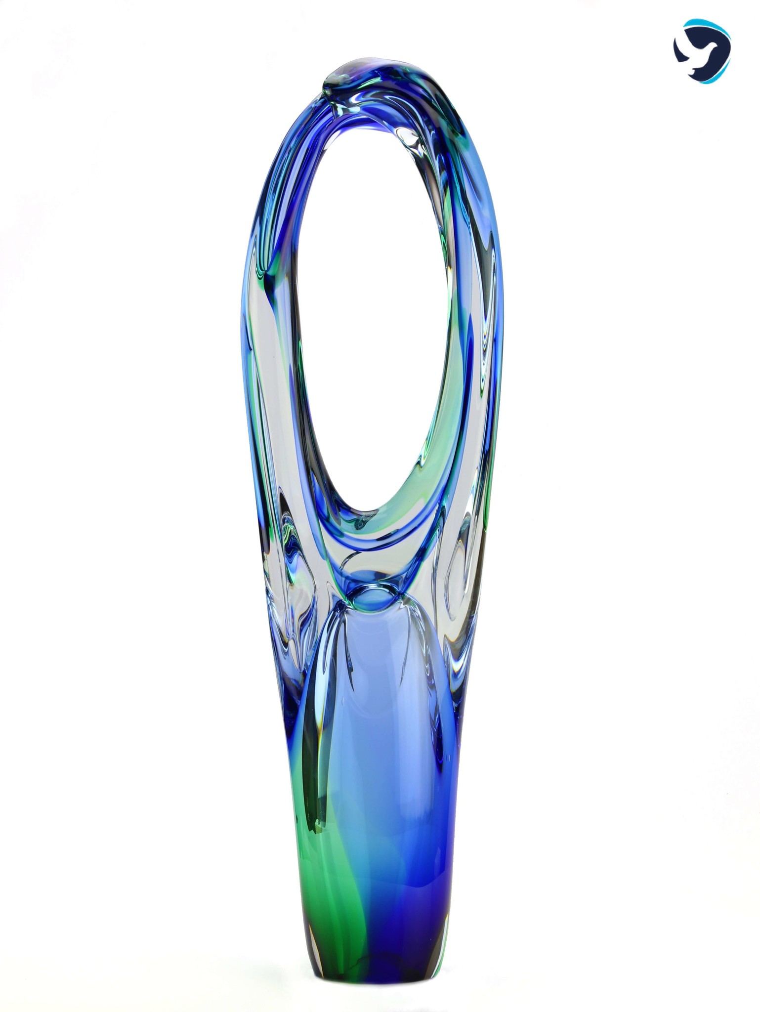 Glazen Urn Omhelsing Blauw Groen