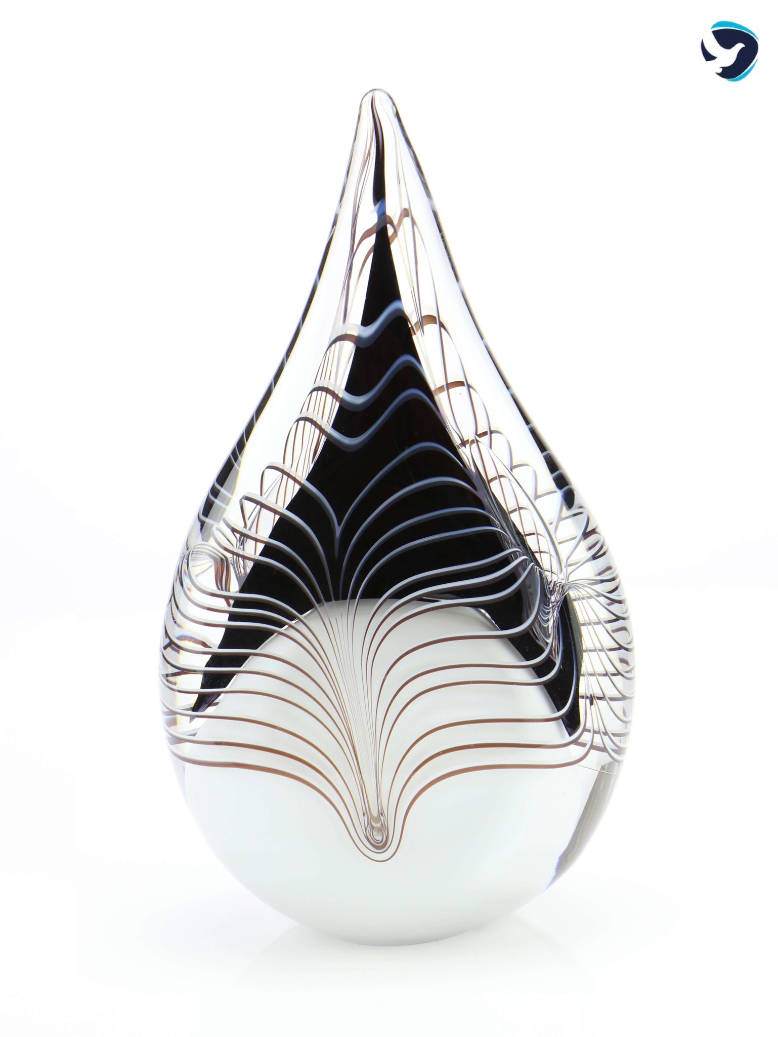 Grote Glazen Urn Druppel Zwart