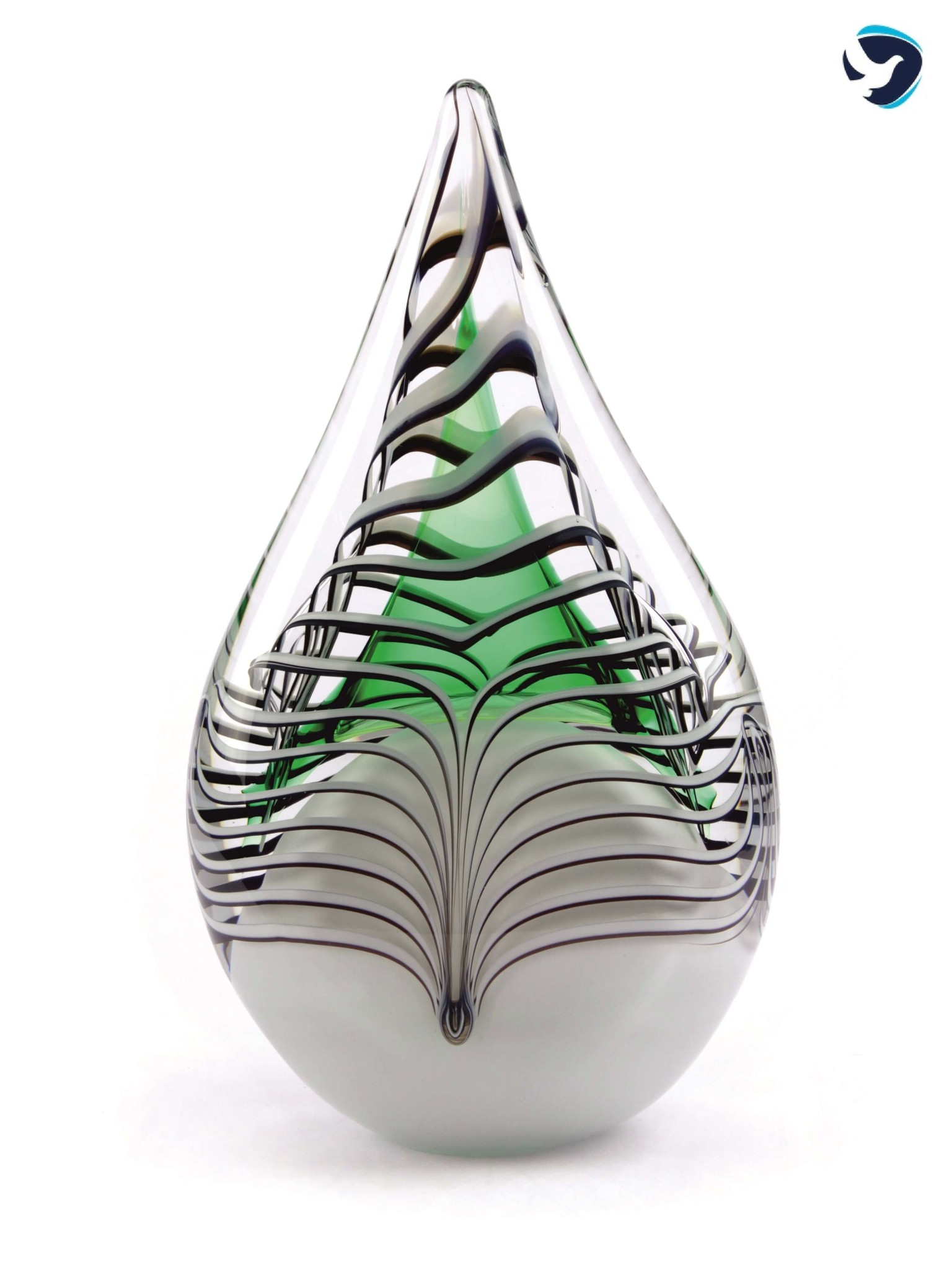 Grote Glazen Urn Druppel Groen