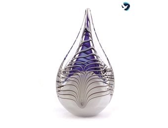 Grote Glazen Druppel Urn Blauw