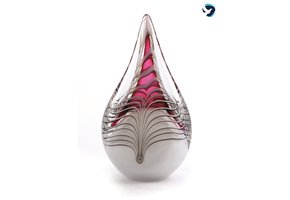 Grote Glazen Urn Druppel Roze