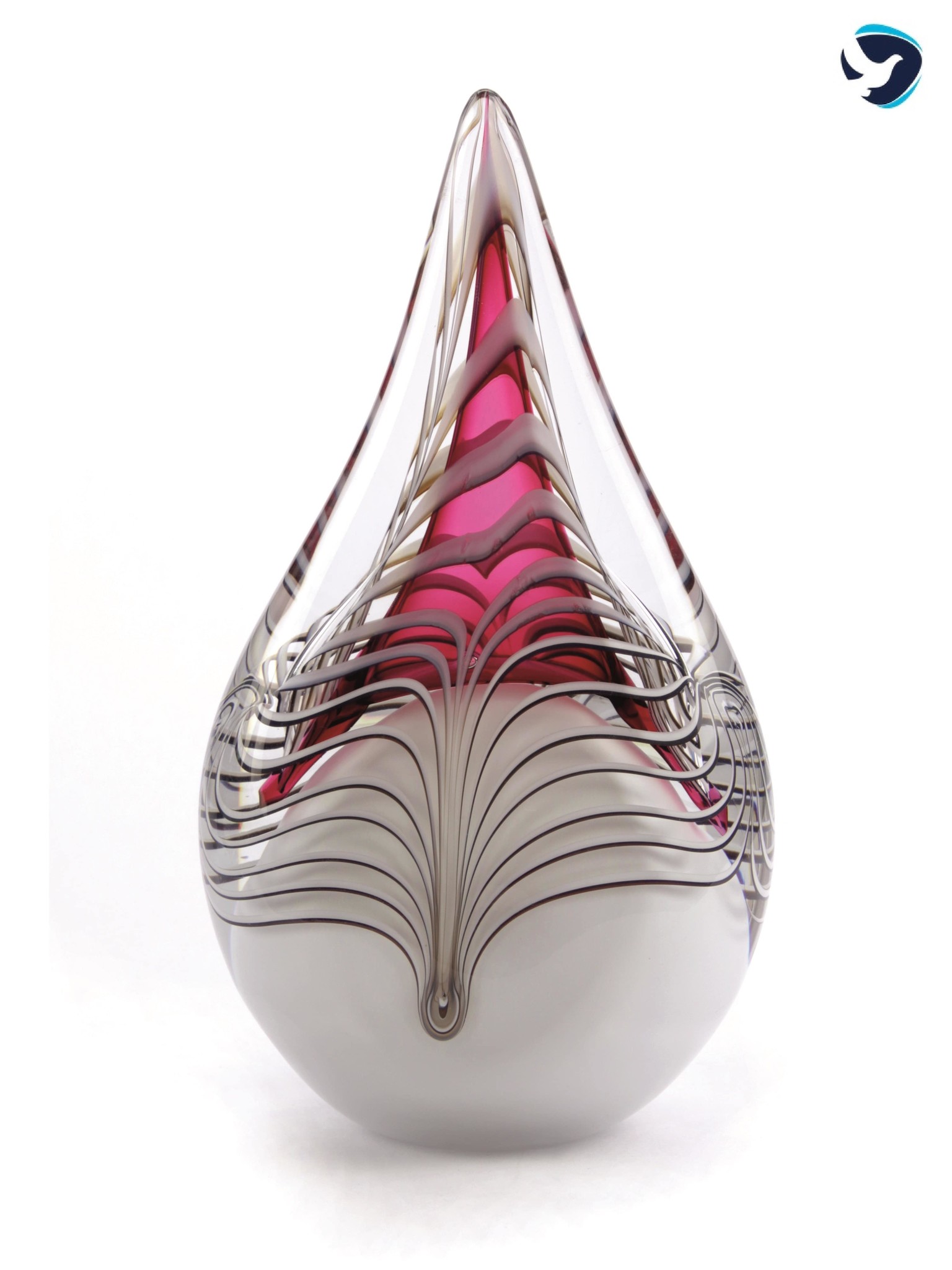 Grote Glazen Urn Druppel Roze