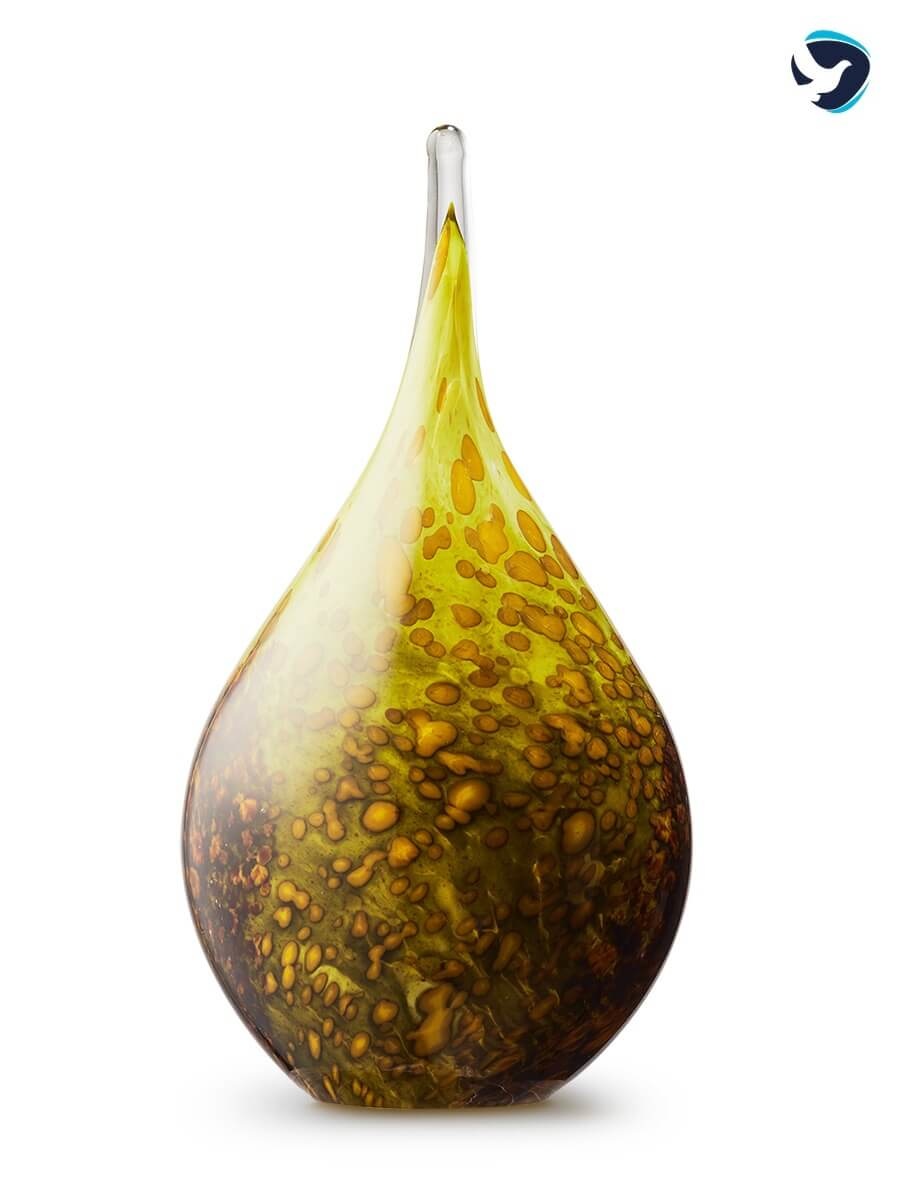 Glazen Urn Druppel Natuurlijk Mat