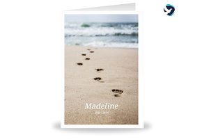 Rouwkaart Voetstappen in het Zand