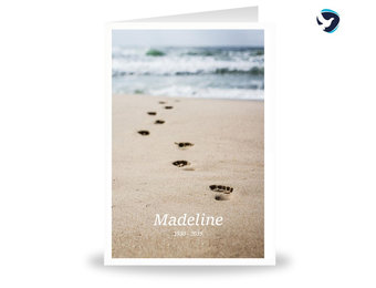 Rouwkaart Voetstappen in het Zand