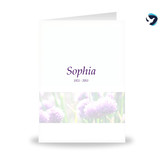 Rouwkaart Paarse Bloemen