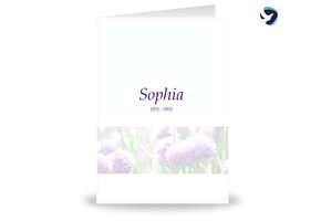 Rouwkaart Paarse Bloemen