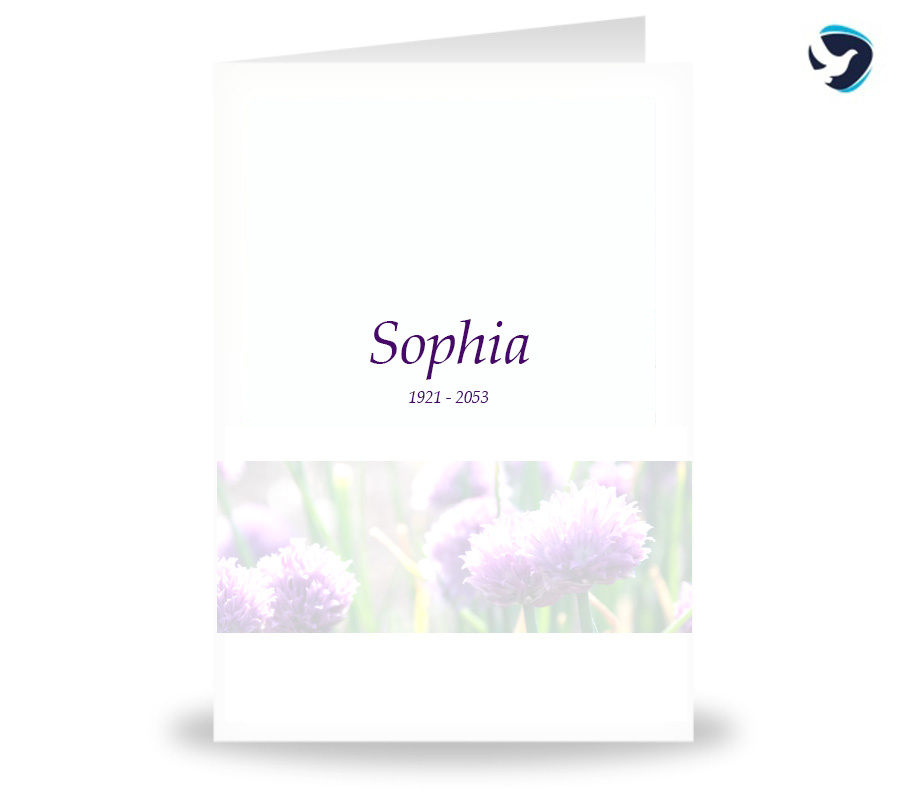 Rouwkaart Paarse Bloemen