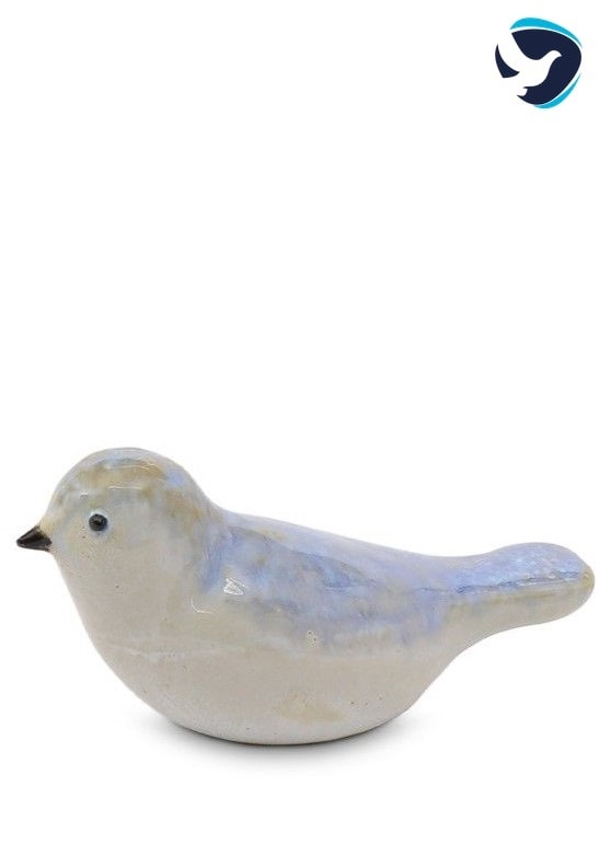 Vogel Urn Mini Blauw Creme