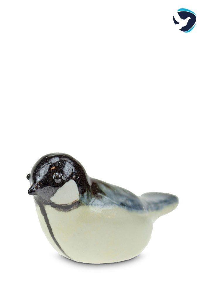 Vogel Urn Mini Zwart Geel