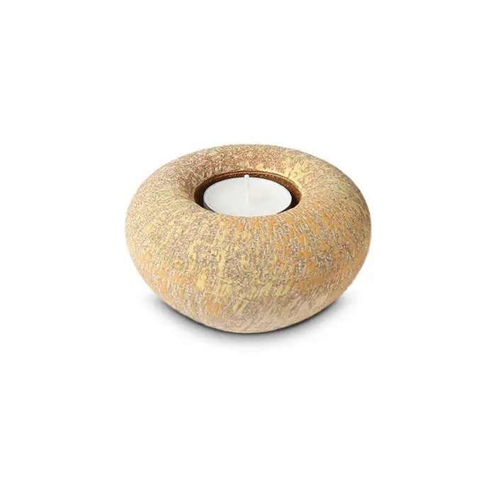 Gele Mini Urn met kaarsje