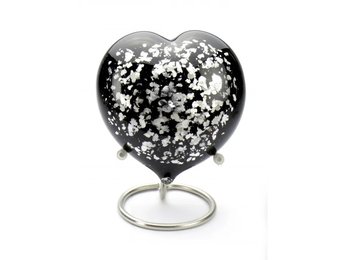 Hart Urn Zwart Zilver