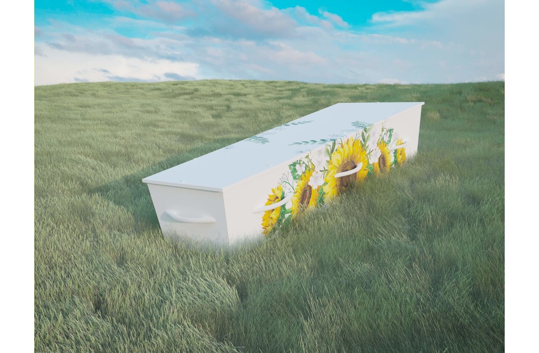 Eco Grafkist Zonnebloemen Houtvezel