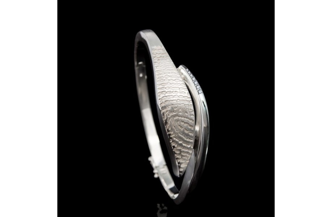 Armband Zilver met 7 stenen en vingerafdruk