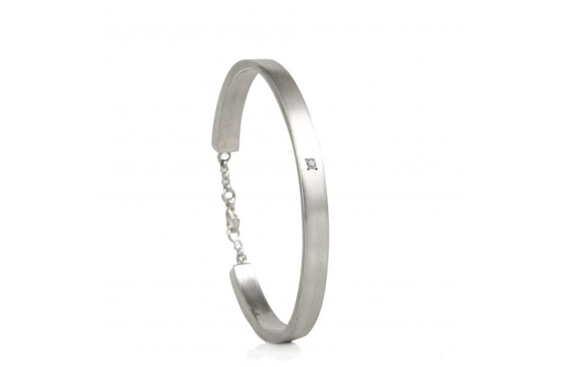 Armband Zilver met schroefdop en steen