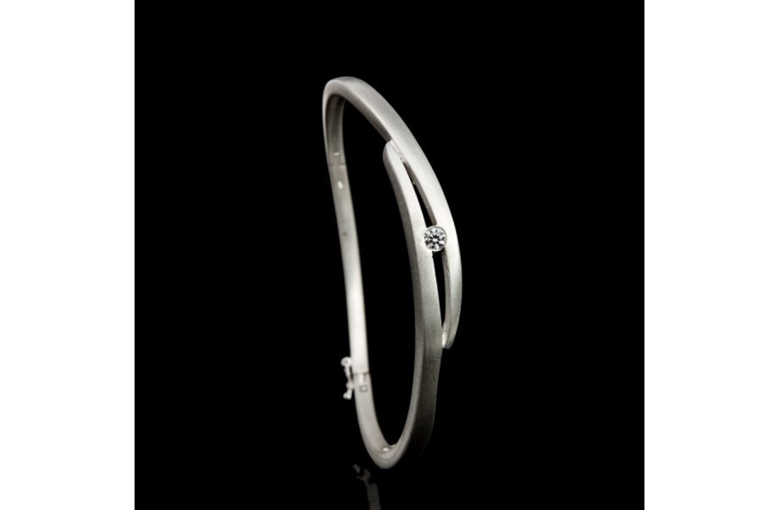 Armband met askamer en zirkonia steen