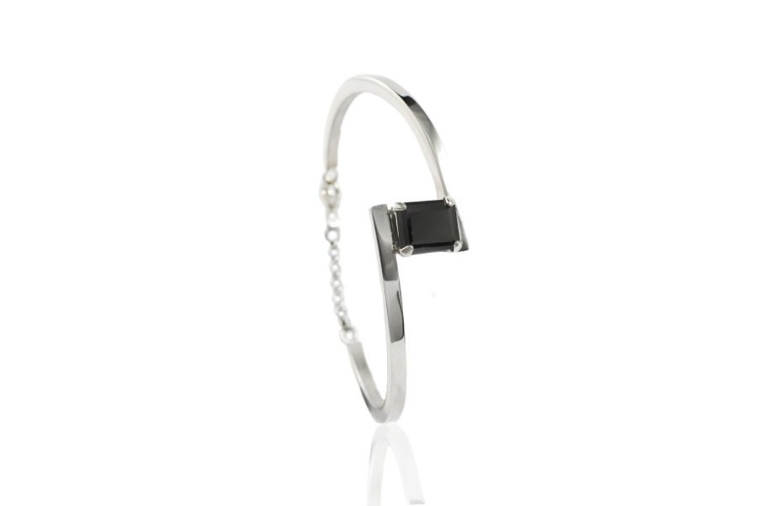 Zilveren armband met zwarte Zirkonia
