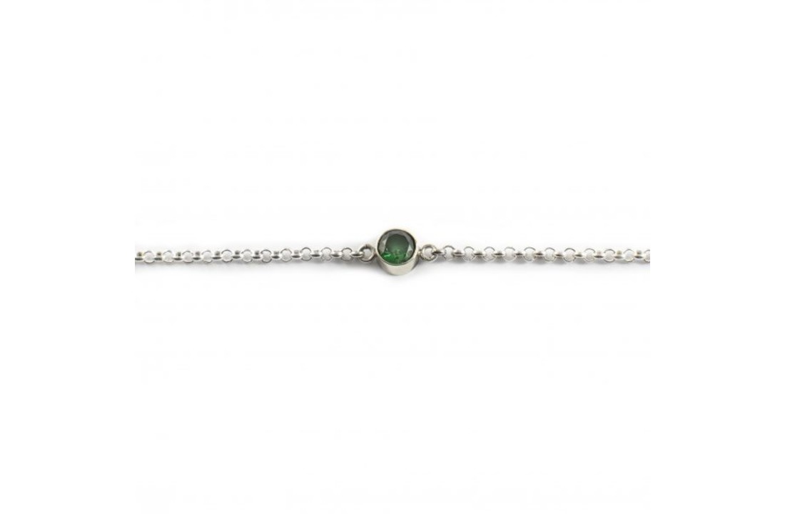 Armband met synthetische smaragd en askamer