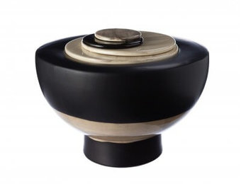 Urn in schaalvorm donkerbruin