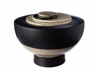 Urn in schaalvorm donkerbruin