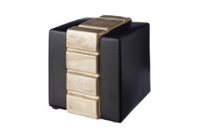 Urn donkerbruin  met mokka decoratie