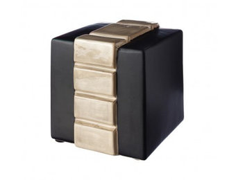 Urn donkerbruin  met mokka decoratie