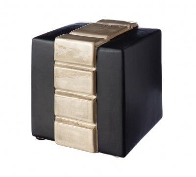 Urn donkerbruin  met mokka decoratie