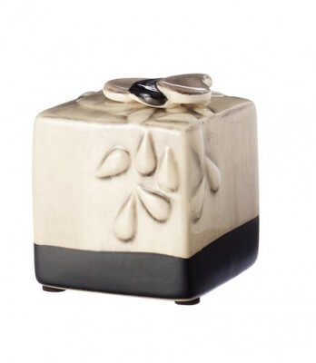 Mini Urn mokka vierkant met druppels