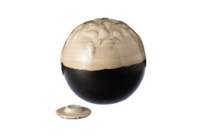 Mini  urn bol in licht en donkerbruin