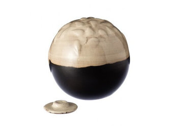 Mini  urn bol in licht en donkerbruin