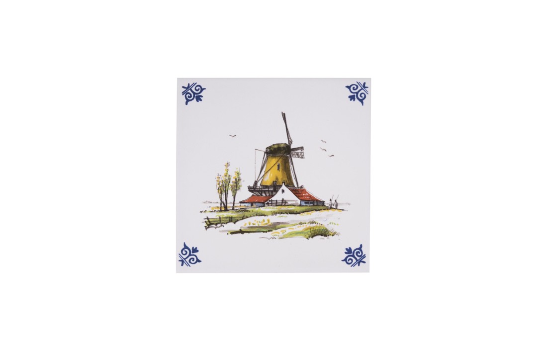Delfts Blauw Tegel Molen Weiland